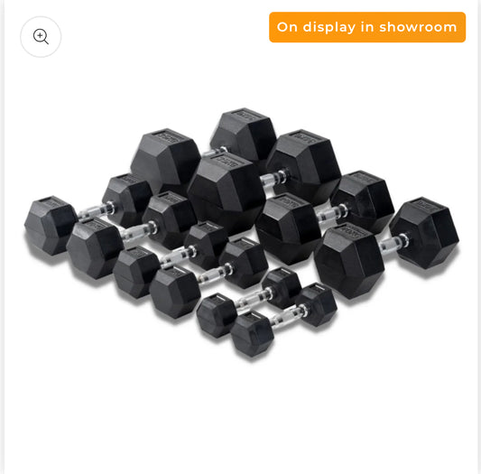 Muscle Motion Rubber Hex Dumbbells 1kg To 50kg (Pair)